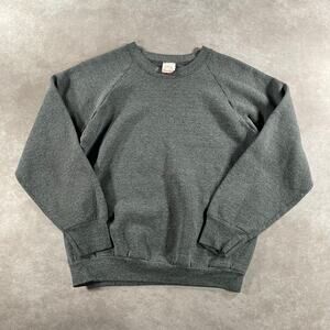 90s VTG Fruit of The Look Faded Grey Raglan Sweatshirt Small